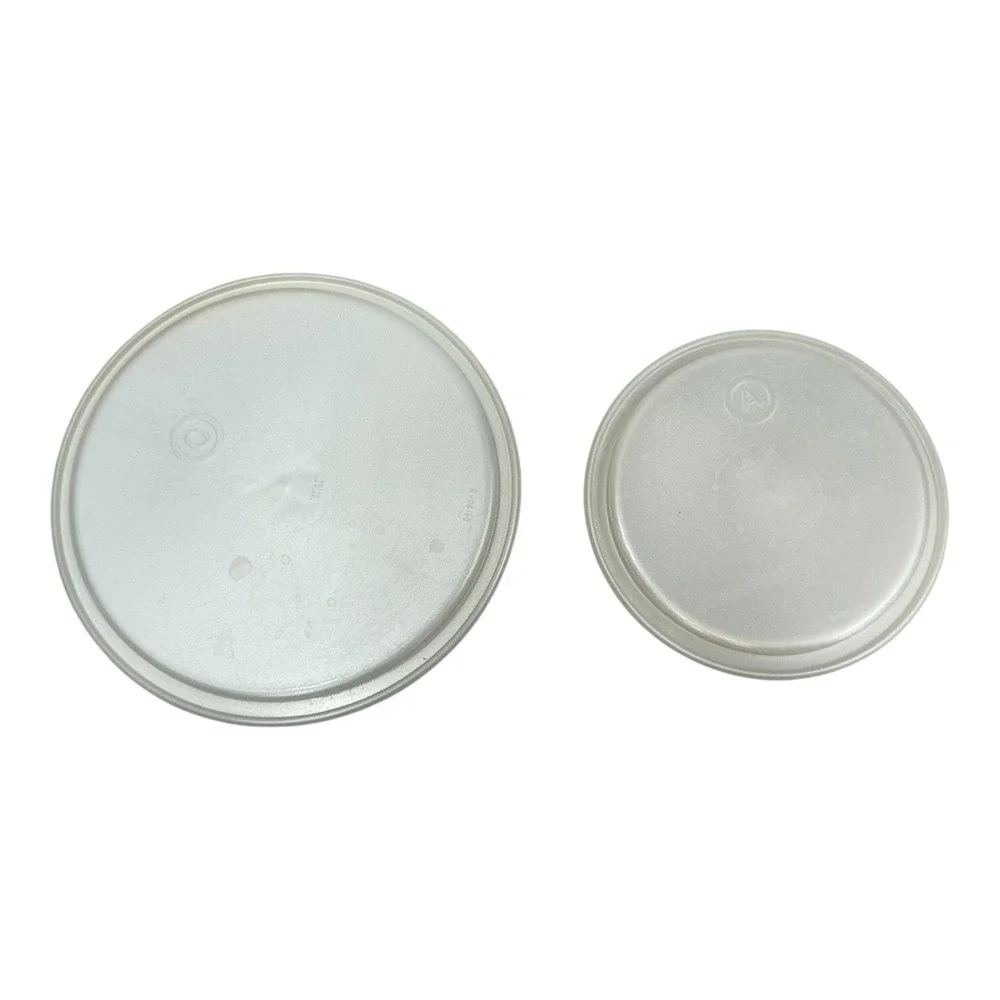 Tupperware Holiday Canisters Stacking Set of 2 Snowflakes Pearlescent Shimmers